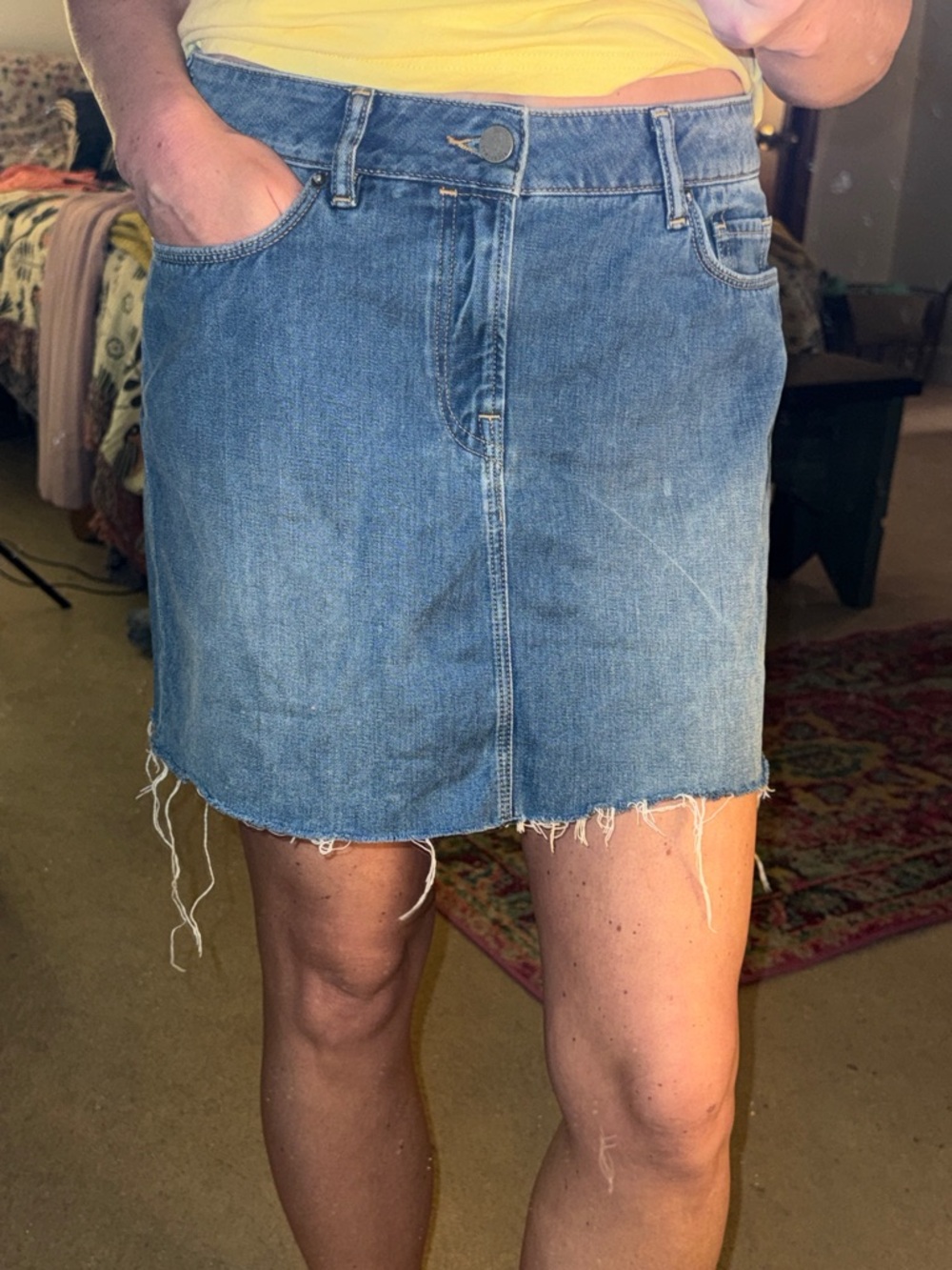 All Saints Ace Mini Skirt Denim Size 8